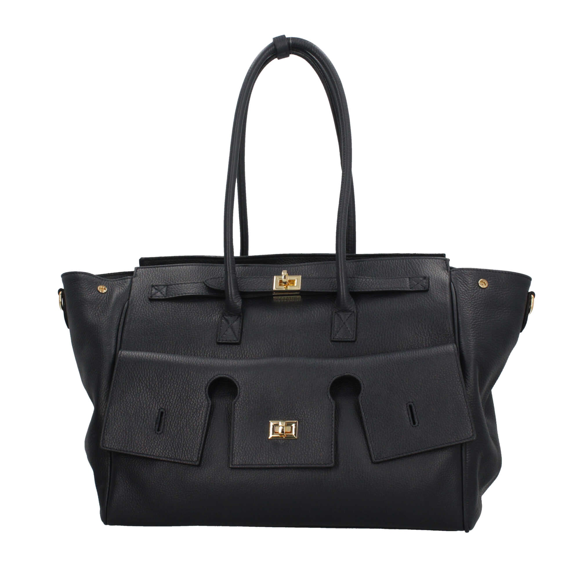 Borsa Made in Italy in vera pelle a spalla con design strutturato