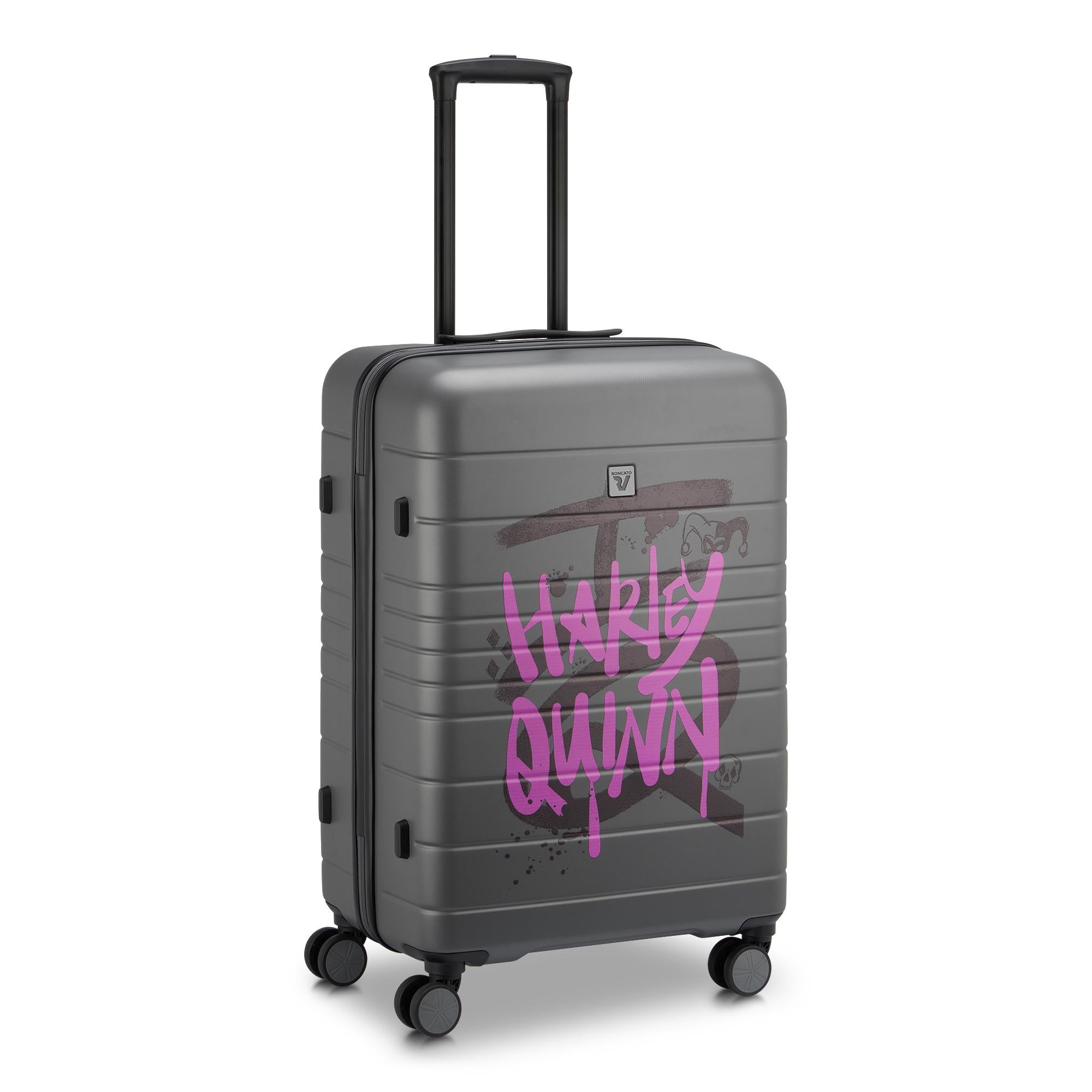 Trolley rigido medio V-Project con grafica supereroe e quattro ruote multidirezionali