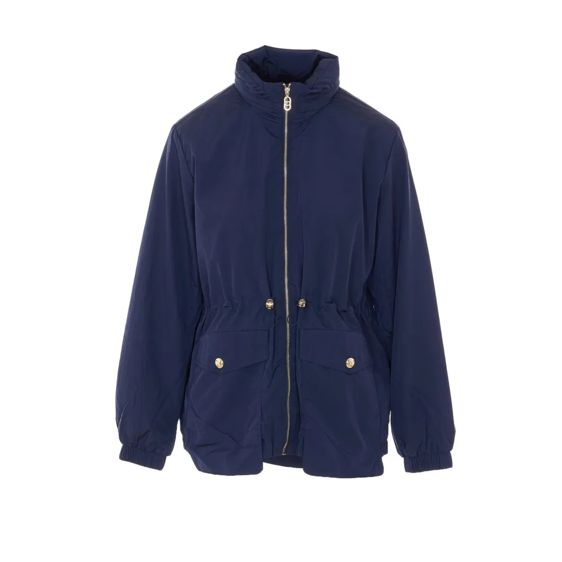 Giacca Liu Jo donna con zip frontale e coulisse in vita Blu Notte XL | Giò Fashion