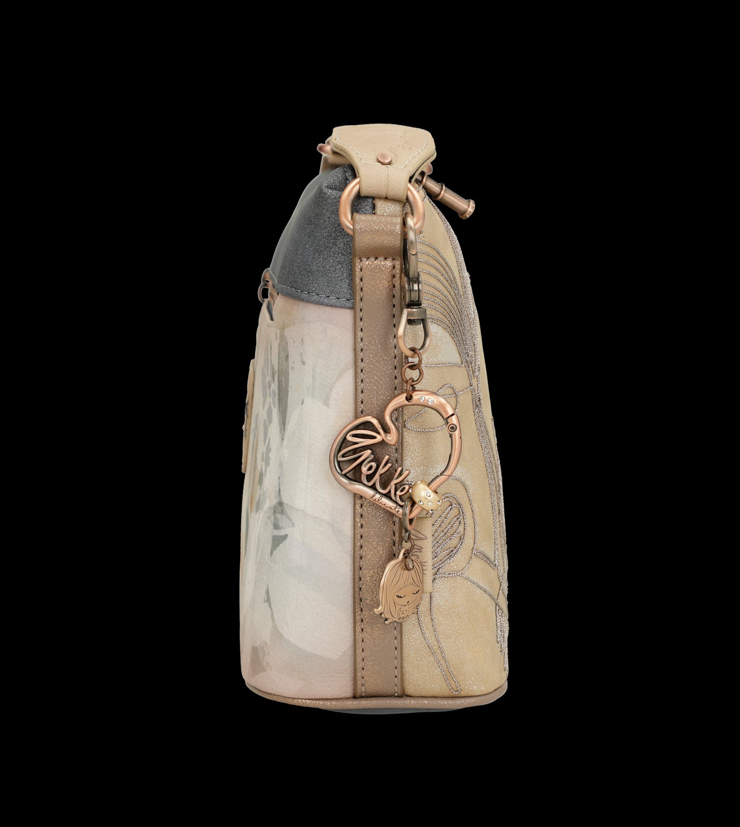 Borsa a tracolla Anekke compatta ed elegante con dettagli floreali