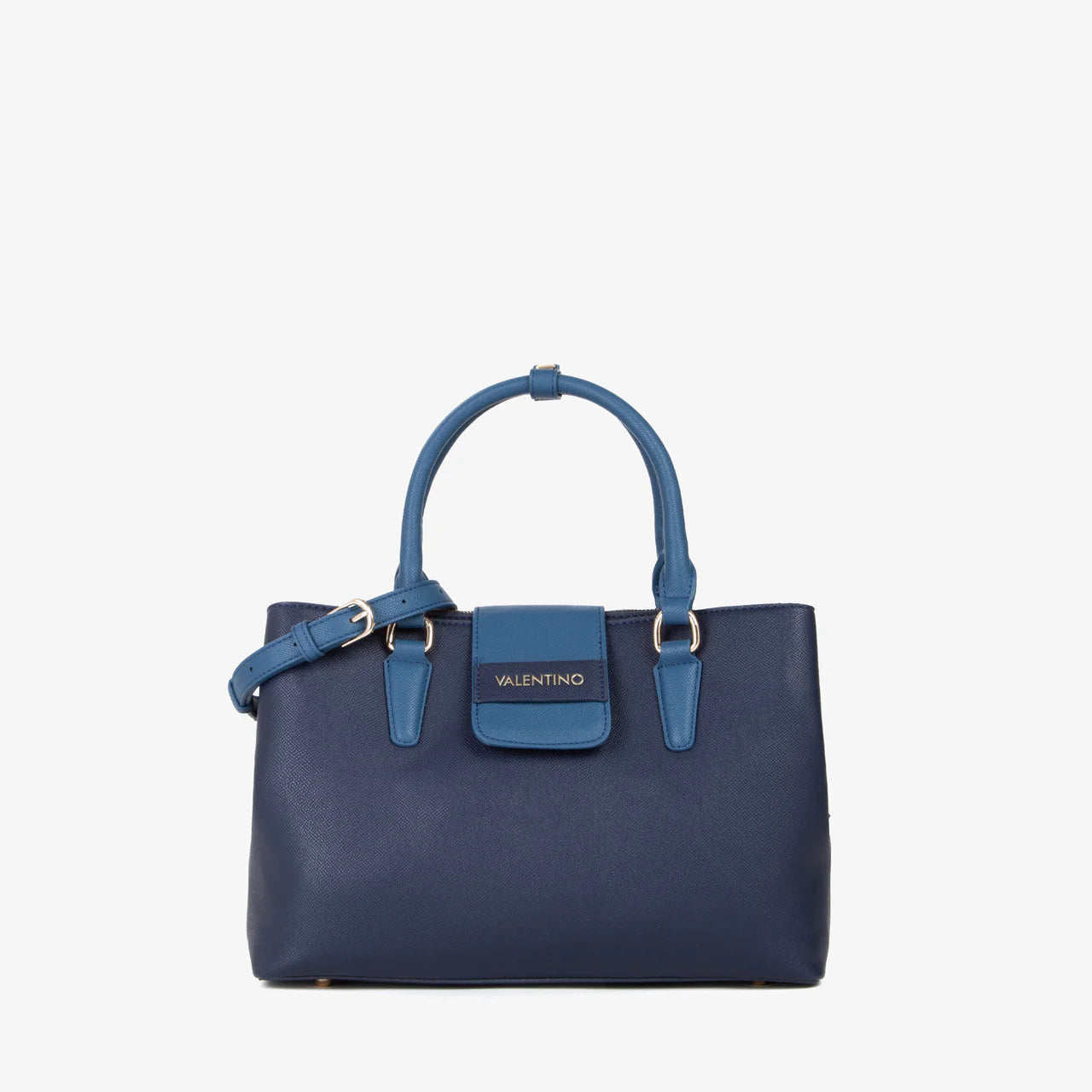 Borsa Valentino a mano bicolore con patta e scomparti interni