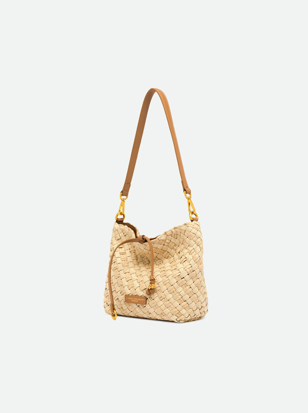 Borsa a spalla Gianni Chiarini intrecciata compatta con chiusura a laccio