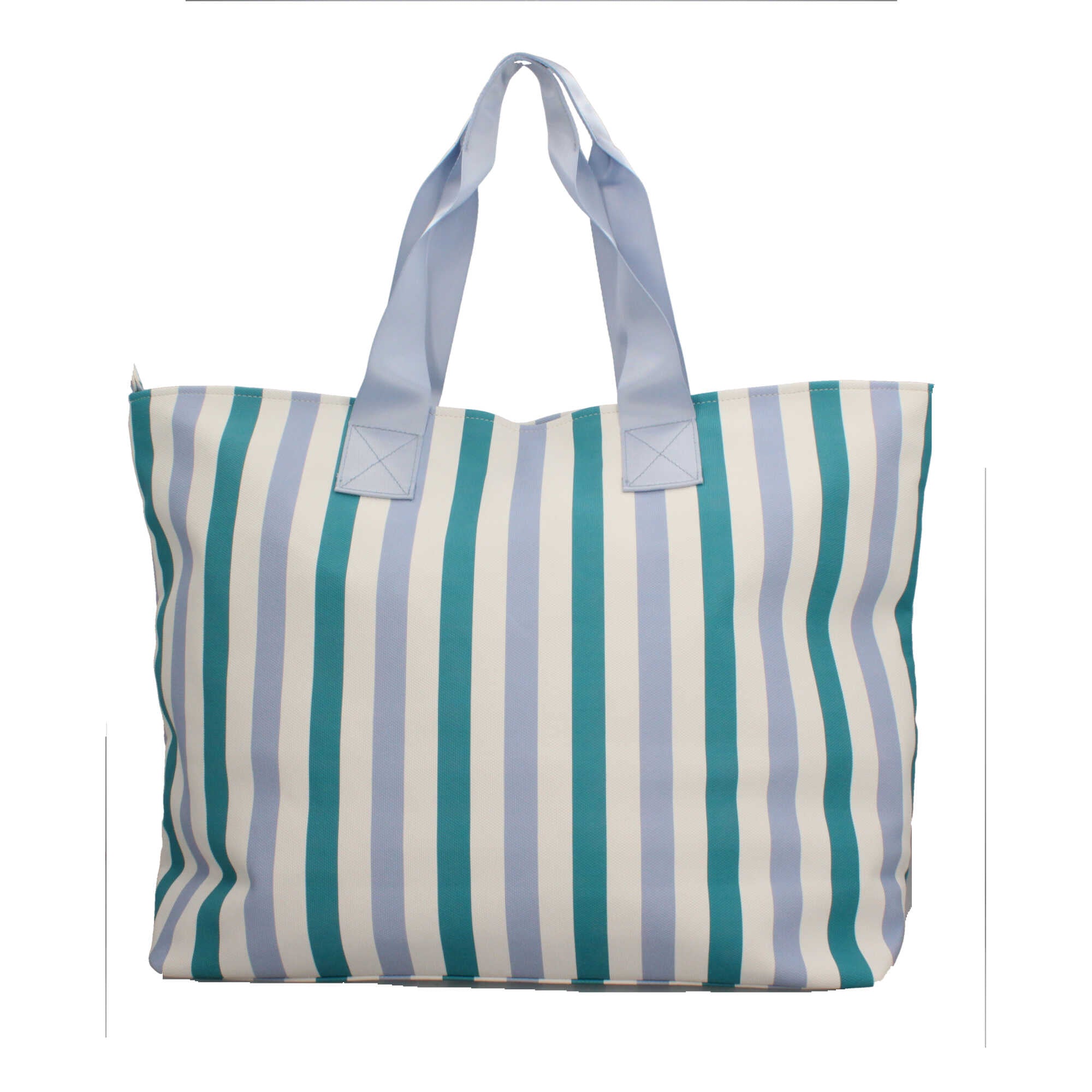 Shopping bag KUVE con righe verticali e manici in tessuto