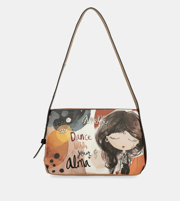 Borsa a spalla Anekke con illustrazione artistica Arancione TU | Giò Fashion