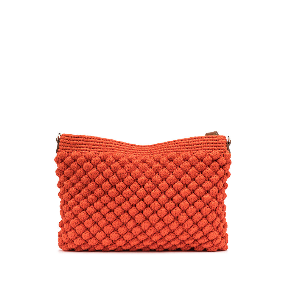 Pouch Gianni Chiarini Bella in tessuto lavorato con tracolla regolabile Arancione TU | Giò Fashion