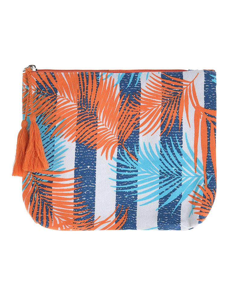 Ble Resort Collection Borsetta Azzurro in Tessuto con Foglie