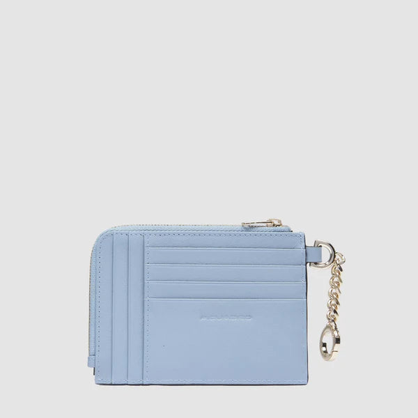 Piquadro portafoglio compatto in pelle con protezione RFID e porta monete