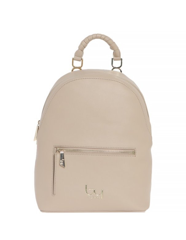 Zaino By Byblos minimal con manico intrecciato e tasca frontale Beige TU | Giò Fashion