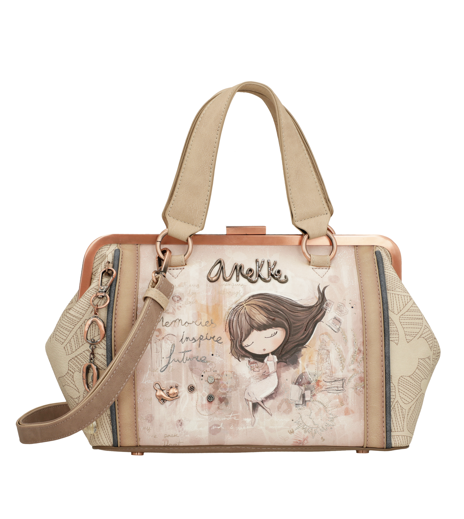 Borsa Anekke elegante e romantica con dettagli artistici Beige TU | Giò Fashion