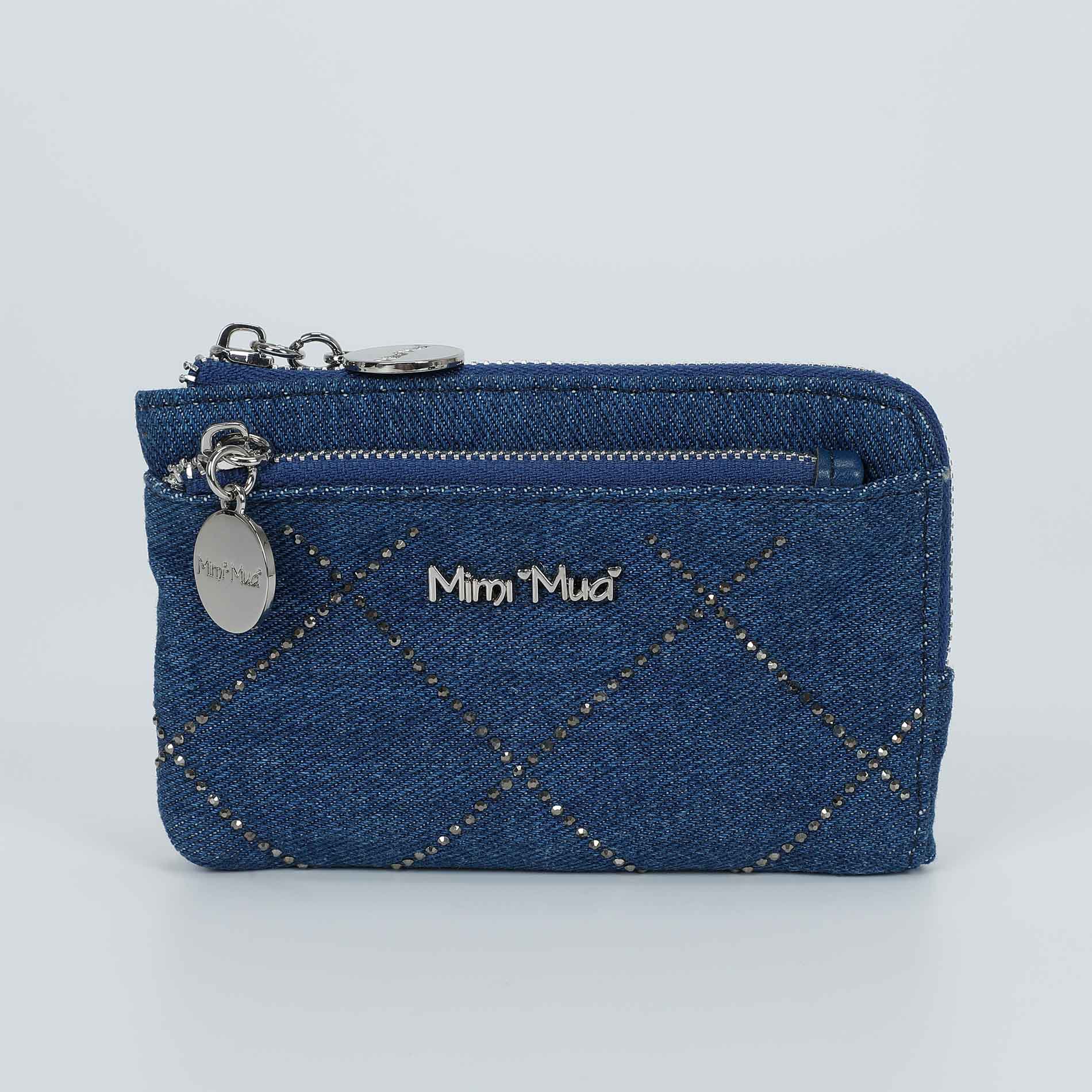 Portafoglio Mimi Mua piccolo in jeans con zip