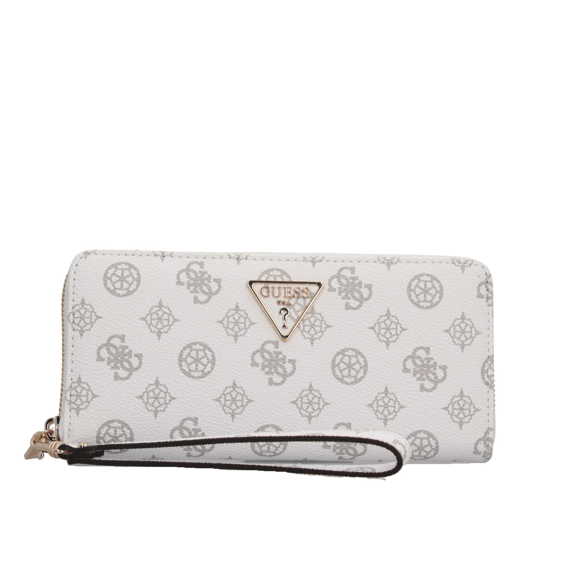 Portafoglio Guess con stampa logo all-over e dettagli metallici BIANCO LOGO TU | Giò Fashion