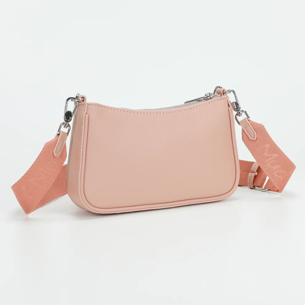 Borsa MIMI MUA a tracolla con tasca frontale metallizzata