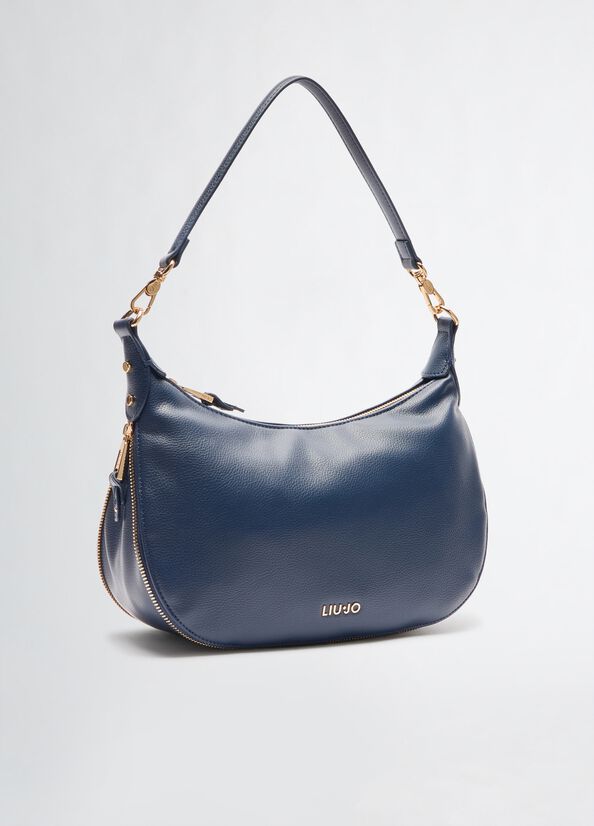 Borsa a Spalla Liu Jo con Design Curvo e Finiture Dorate BLU TU | Giò Fashion