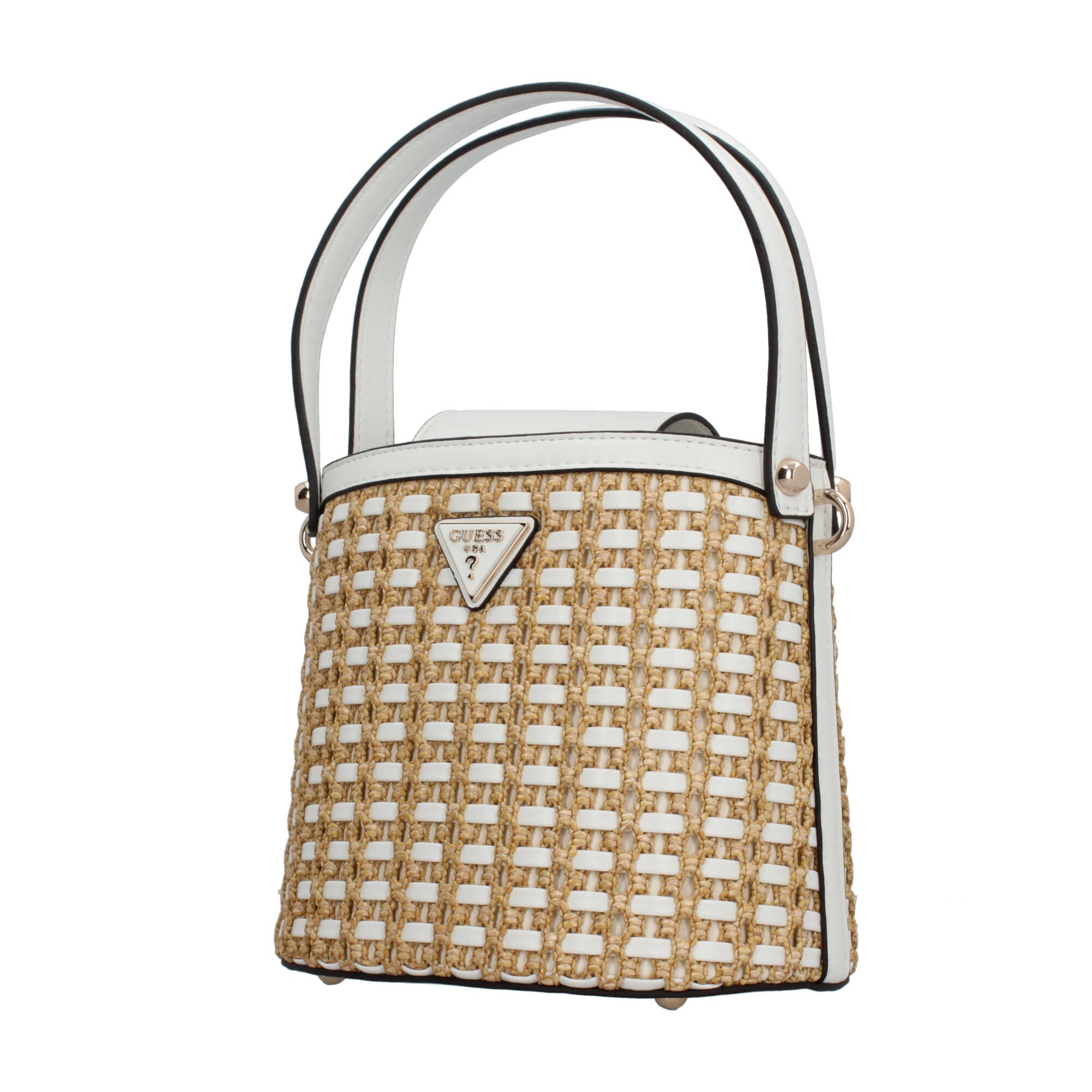 Borsa a mano Guess con texture intrecciata e dettagli eleganti Beige TU | Giò Fashion