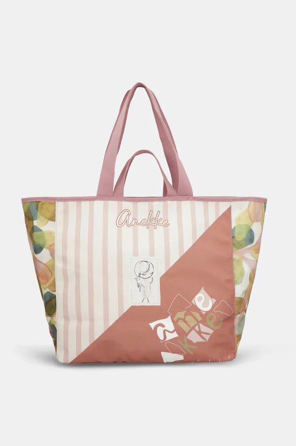 Borsa mare Anekke grande capiente con doppi manici e chiusura con zip Rosa TU | Giò Fashion