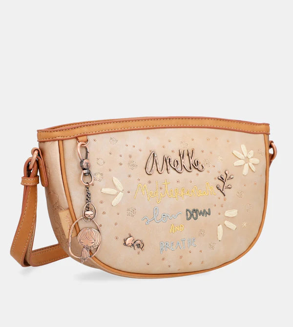 Borsa a tracolla Anekke Mediterranean con dettagli floreali ricamati Beige TU | Giò Fashion