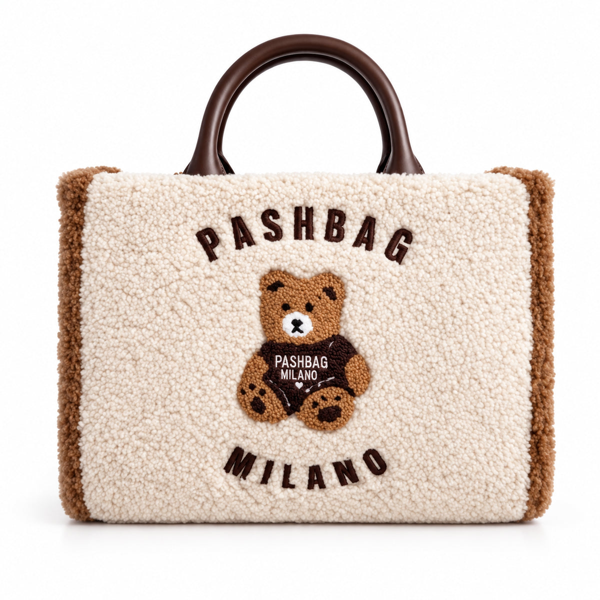 PashBag Borsa a Mano Morbida con Orsetto Ricamato