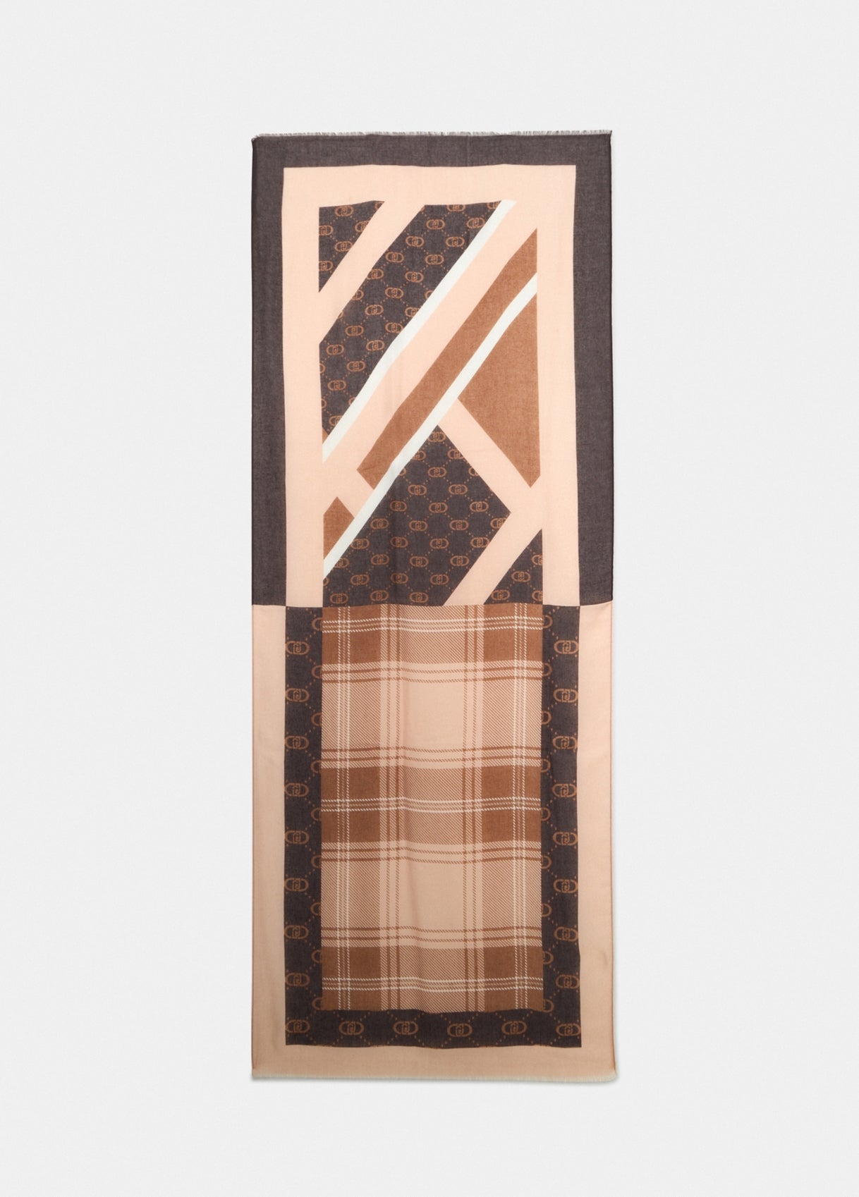 Sciarpa Liu Jo con motivo geometrico Marrone TU | Giò Fashion