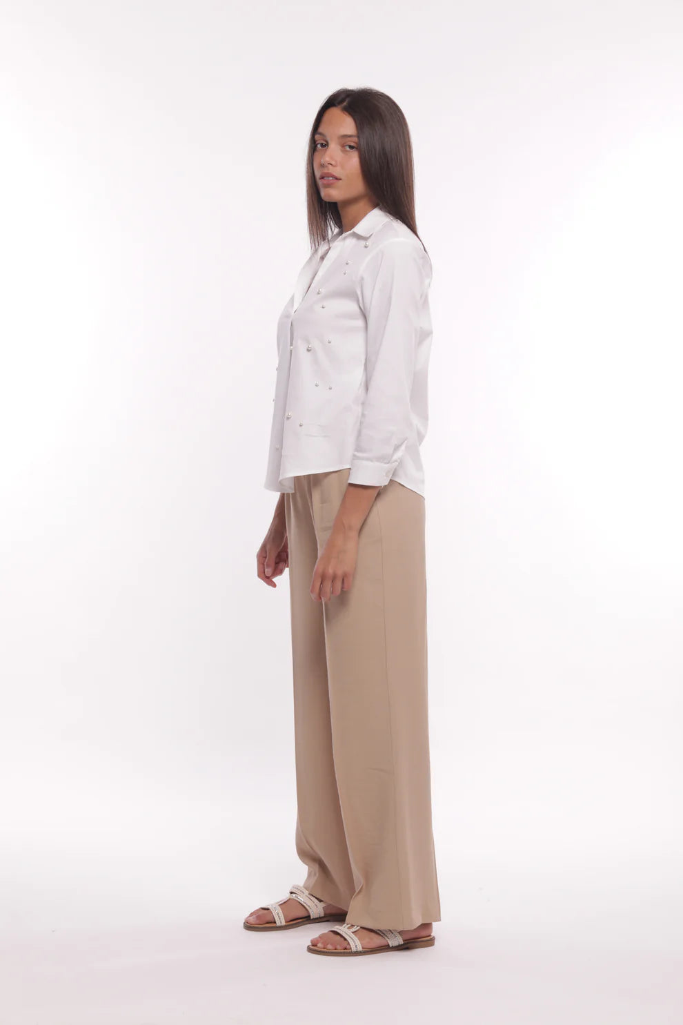 Pantaloni donna eleganti a gamba larga
