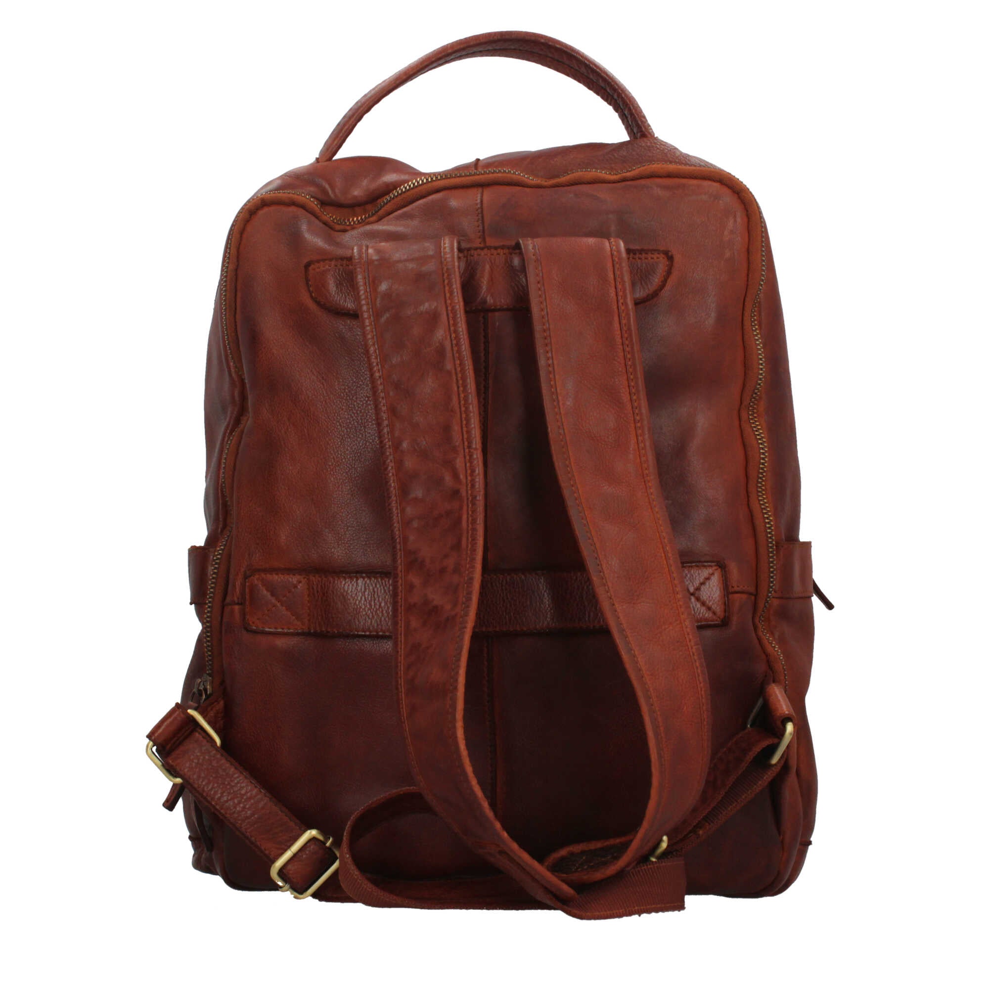 Borsa Made in Italy in vera pelle con manici rinforzati e zip