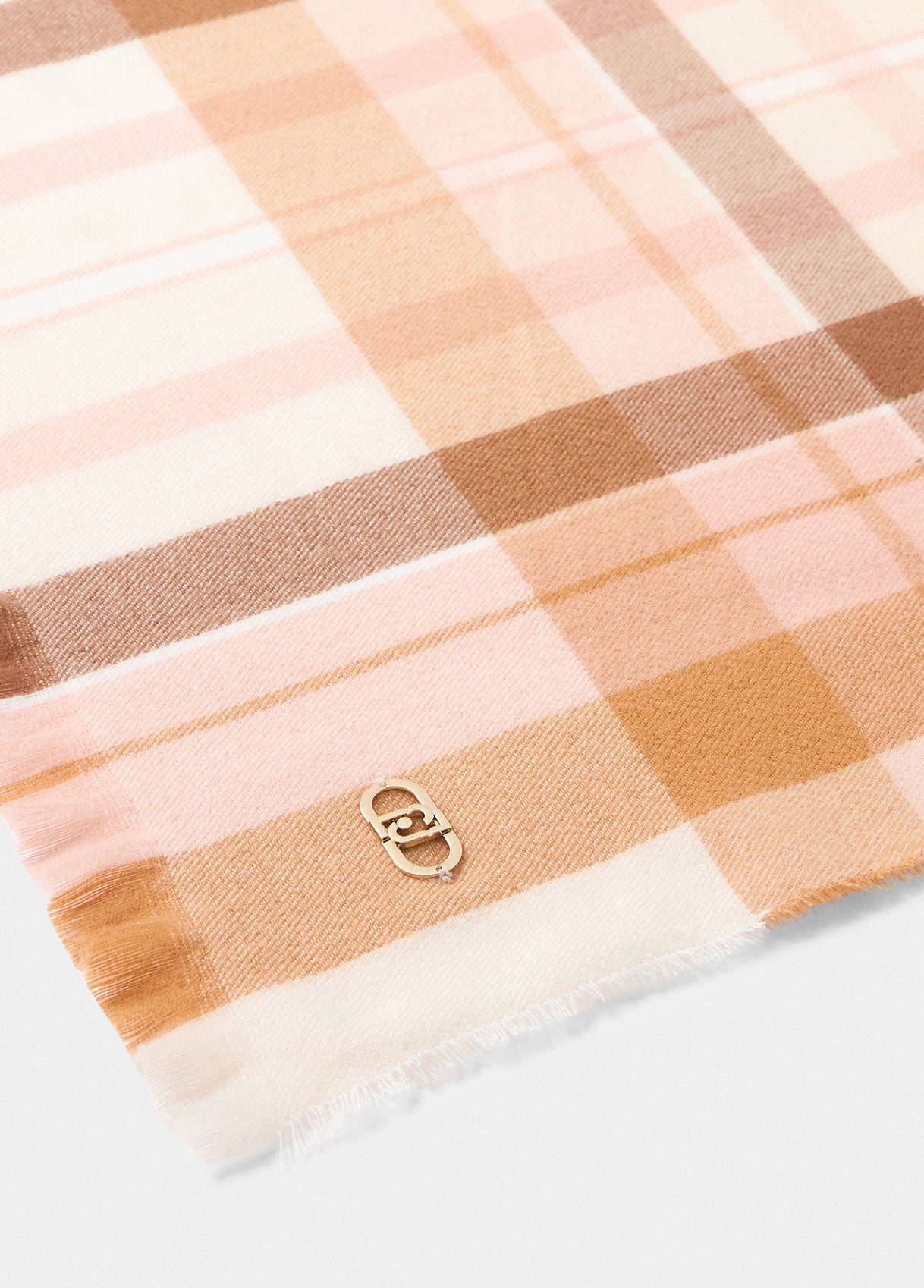 Liu Jo set cappello in maglia con logo e sciarpa a quadri