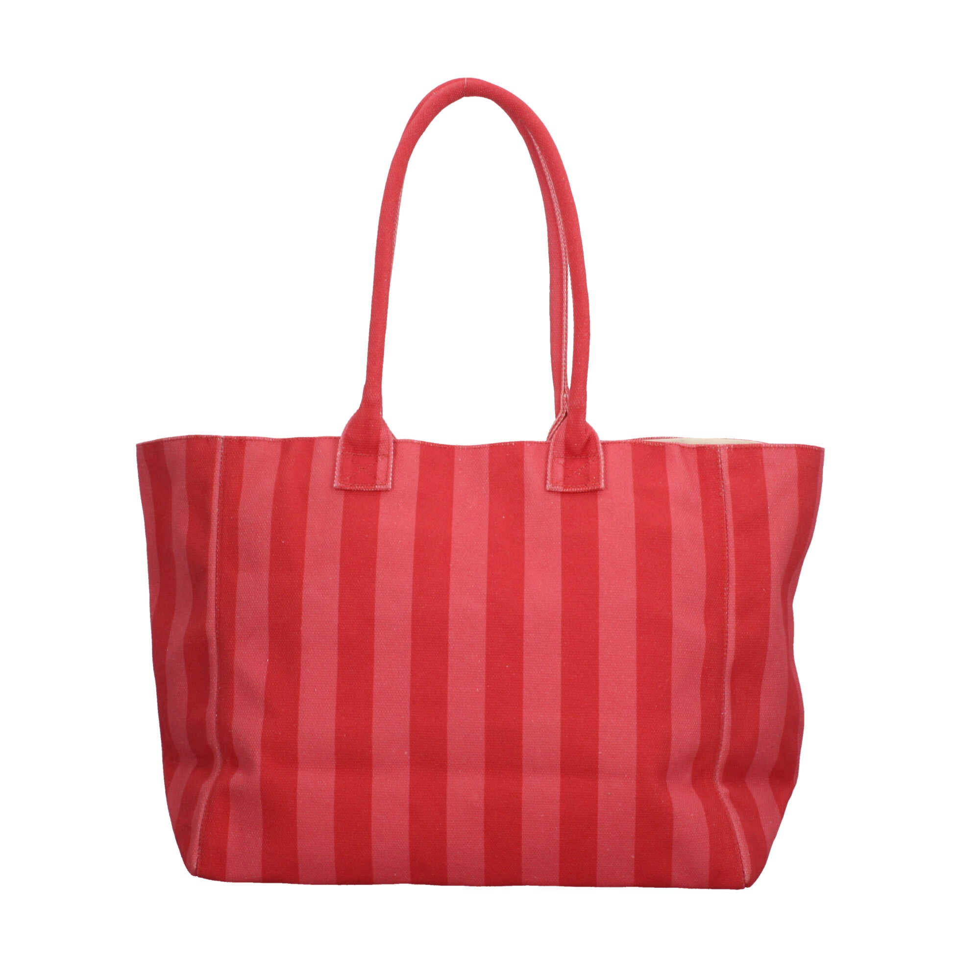 Borsa shopper Liu Jo a righe in tessuto con logo ricamato