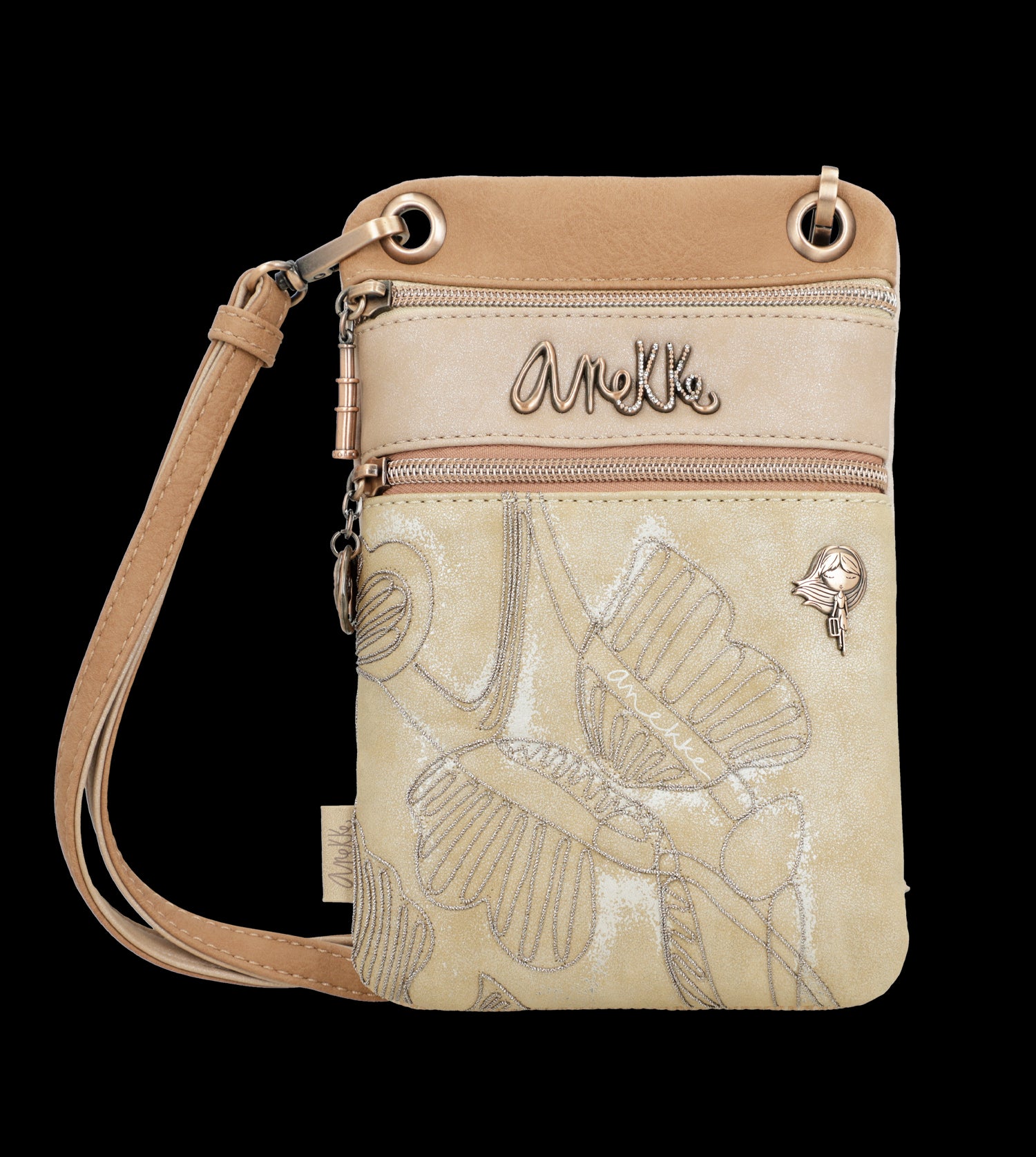Borsa a tracolla Anekke compatta ed elegante con doppia zip