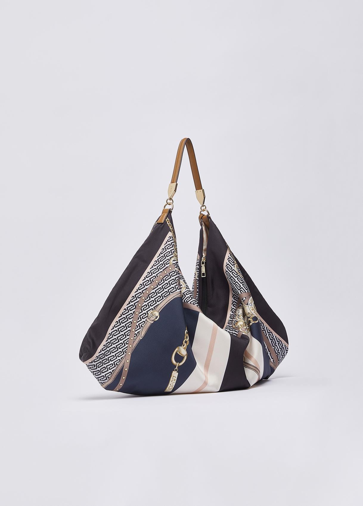 Borsa a spalla Liu Jo grande morbida con chiusura zip e manico regolabile Nero TU | Giò Fashion