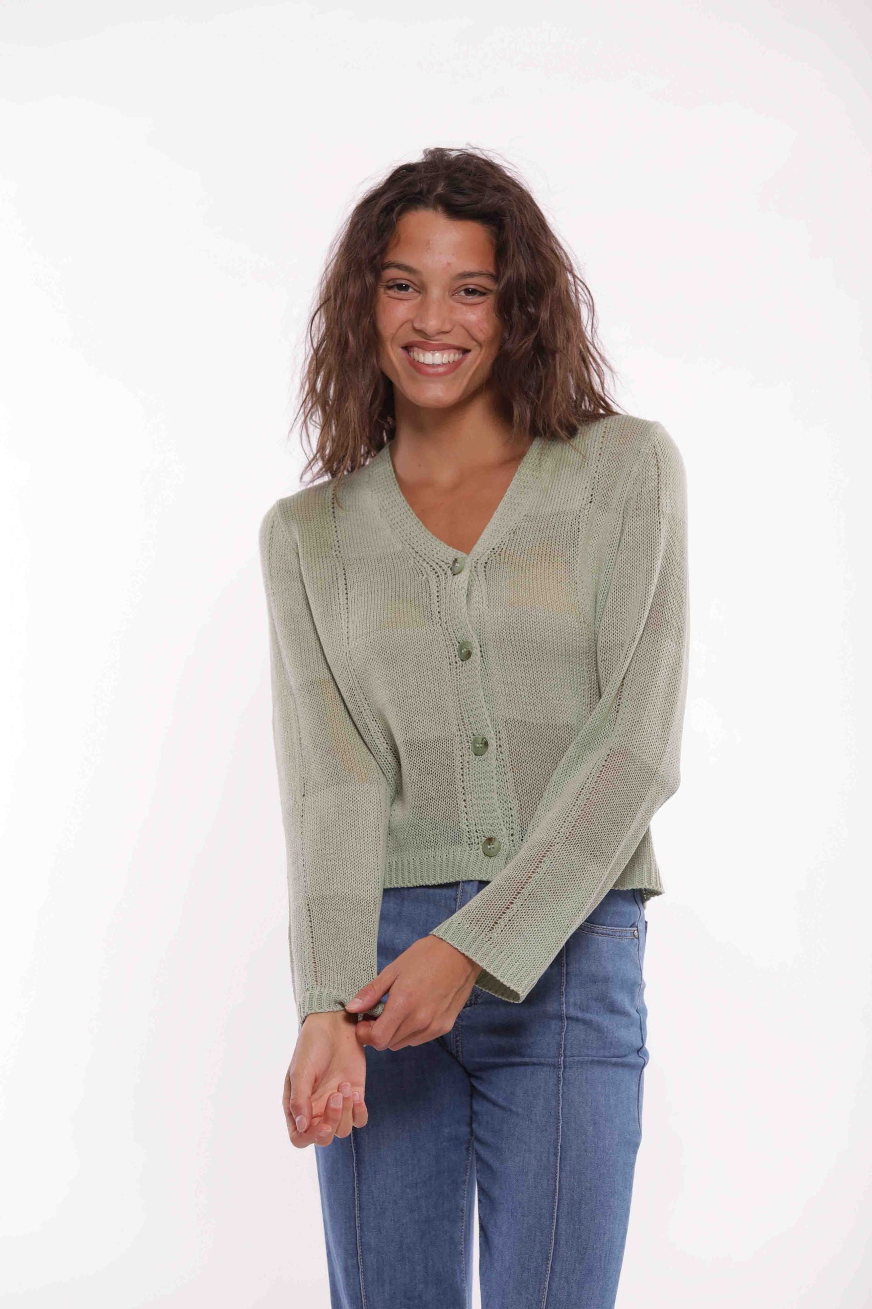 Cardigan Geometrico in Maglia Leggera Mimi Mua