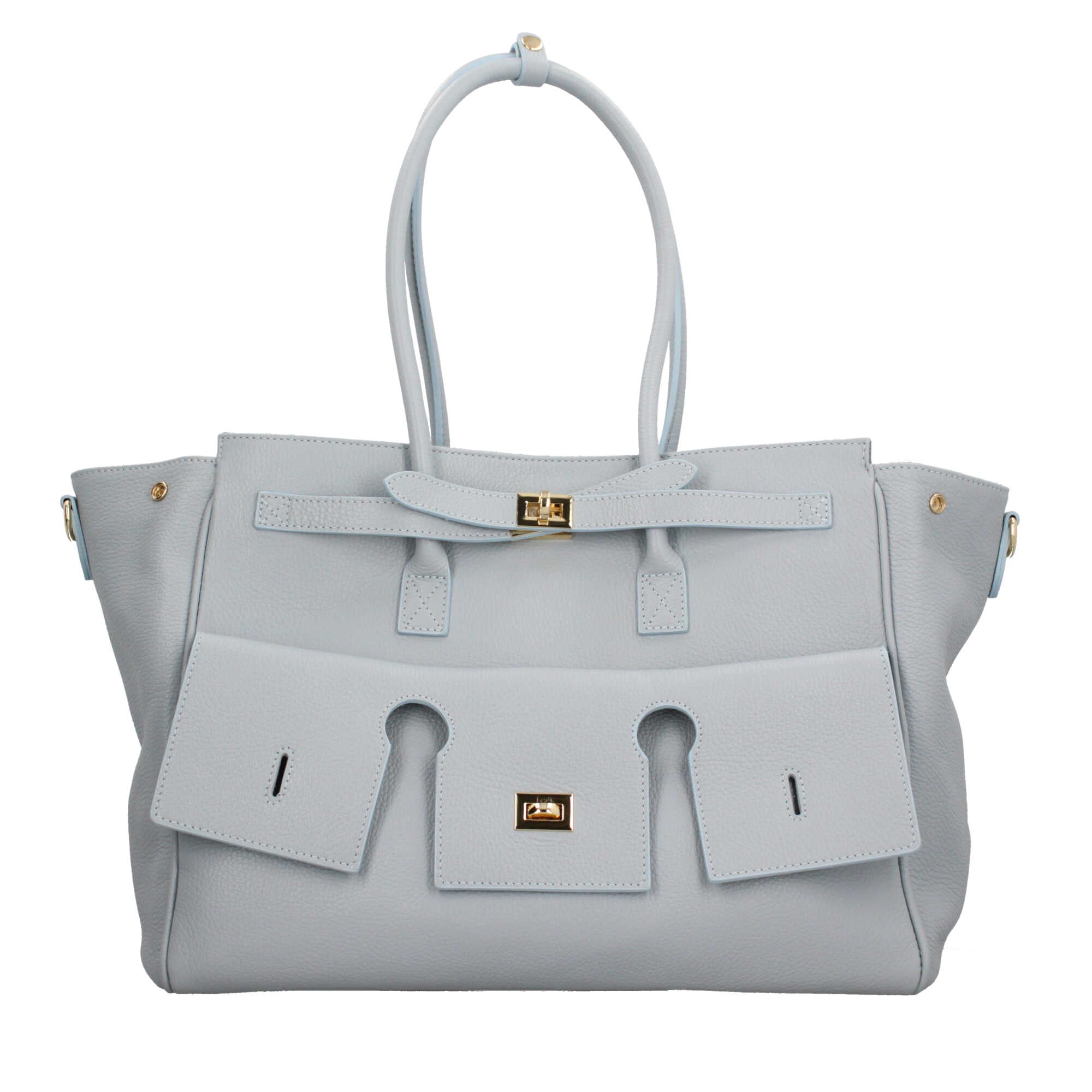 Borsa Made in Italy in vera pelle a spalla con design strutturato