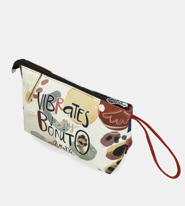 Pochette Anekke con stampa artistica e cinturino da polso