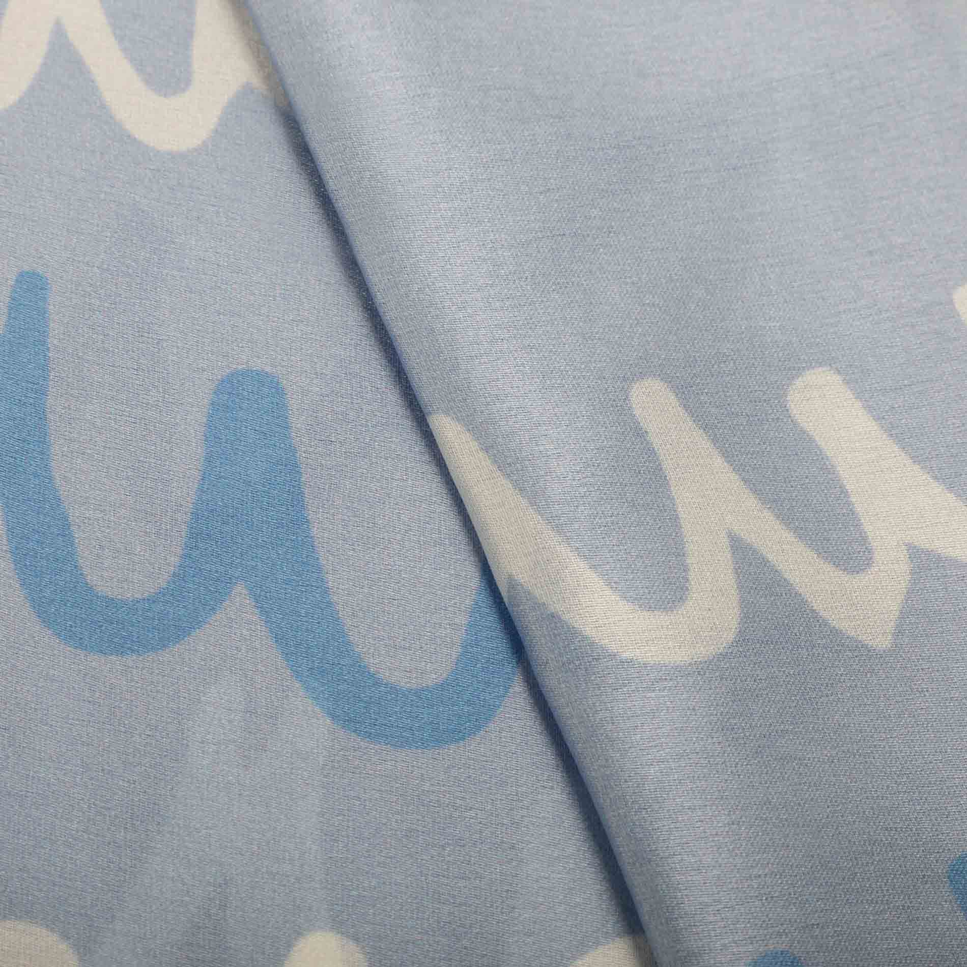 Foulard Mimi Mua con stampa onde – leggero e versatile Blu TU | Giò Fashion