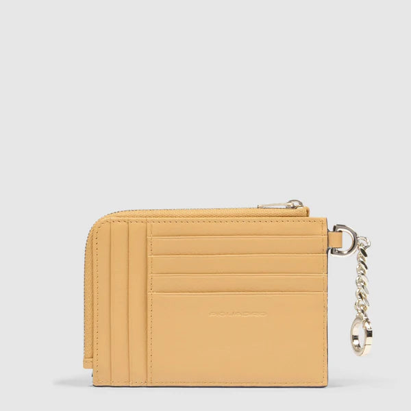 Piquadro portafoglio compatto in pelle con protezione RFID e porta monete