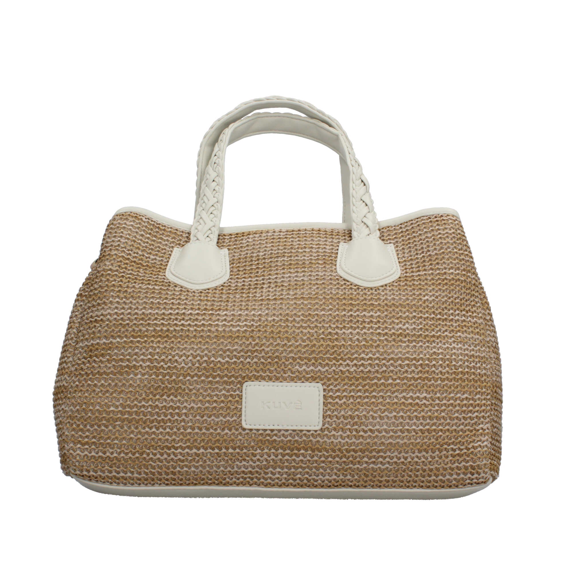 Borsa a mano Kuve in paglia sintetica con manici intrecciati