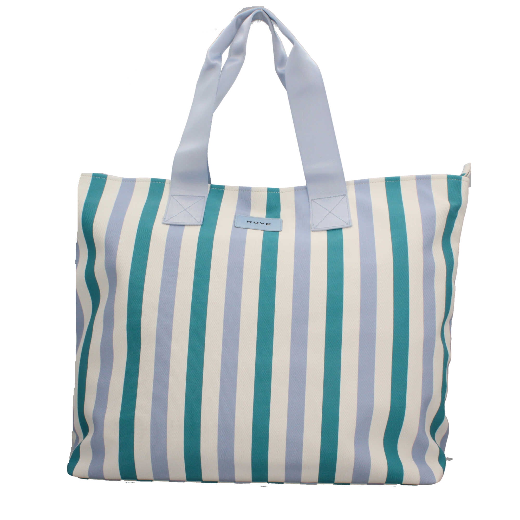 Shopping bag KUVE con righe verticali e manici in tessuto