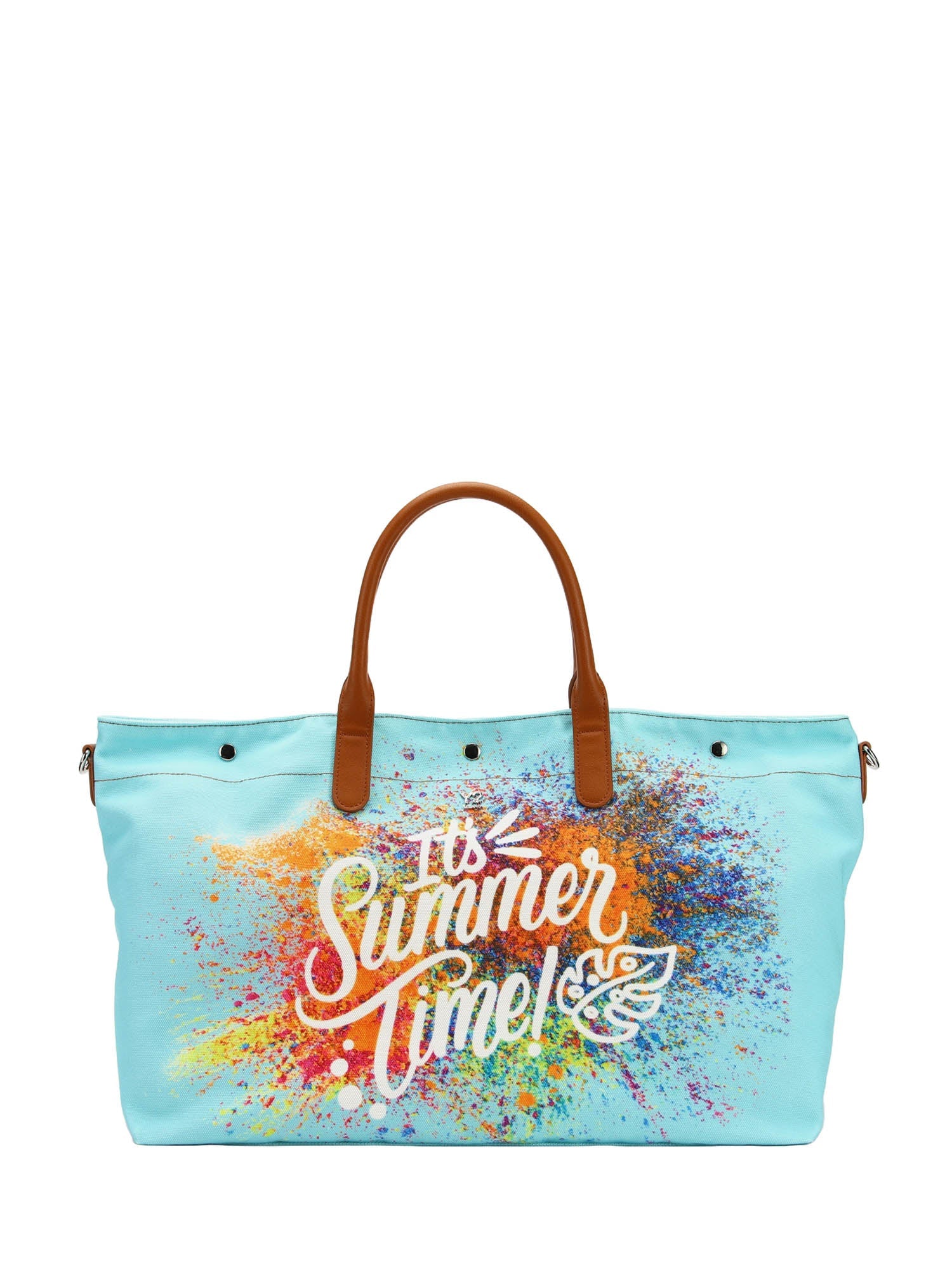 Borsa mare grande Ynot con stampa estiva e tracolla regolabile