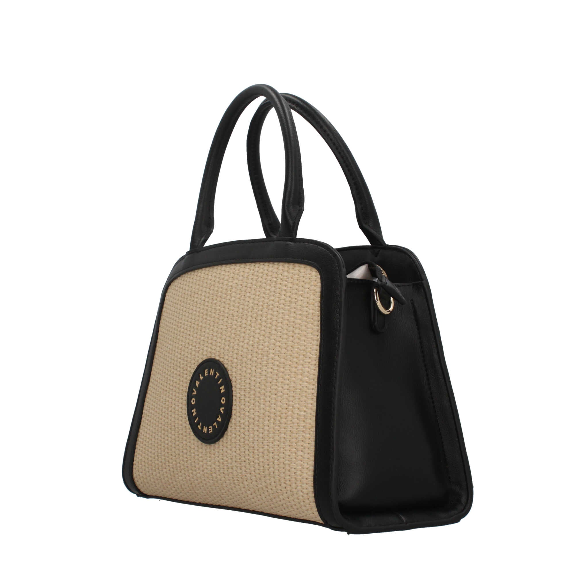 Valentino Borsa a Mano Saylor in Raffia ed Ecopelle Nero TU | Giò Fashion