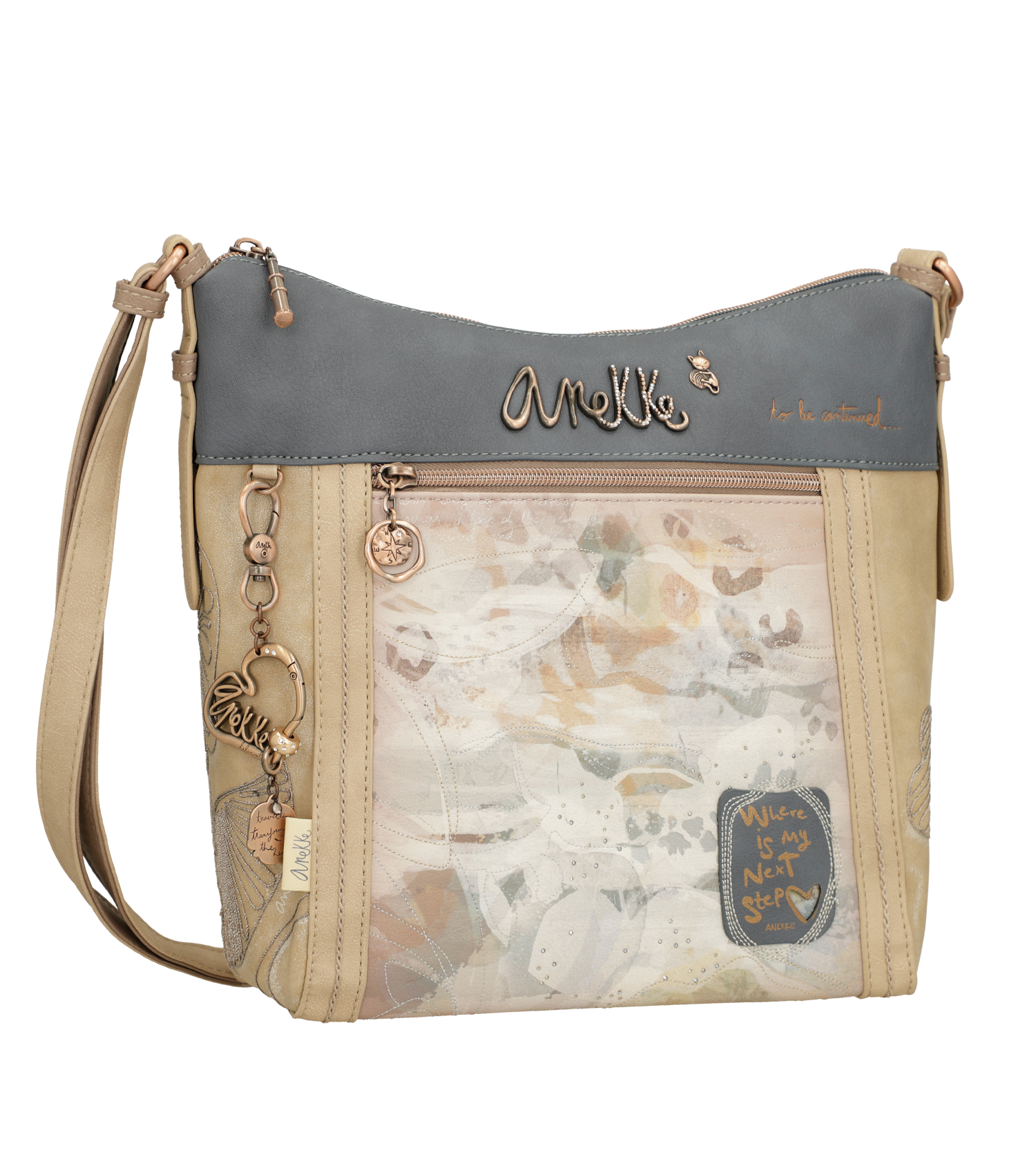 Borsa a tracolla Anekke elegante e capiente con tasca frontale Blu TU | Giò Fashion