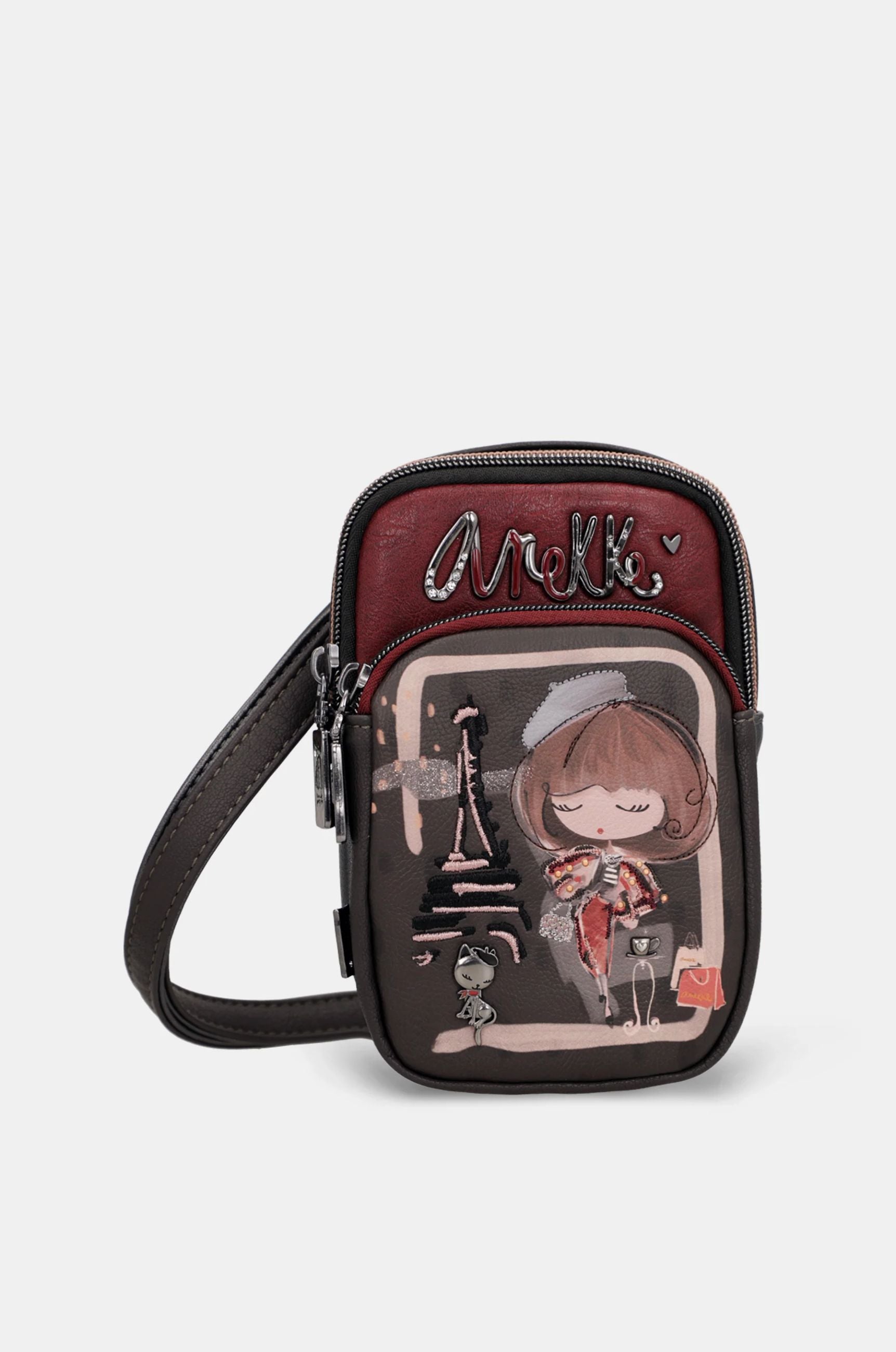 Borsa a tracolla piccola Anekke City Moments con stampa Parigi Nero TU | Giò Fashion
