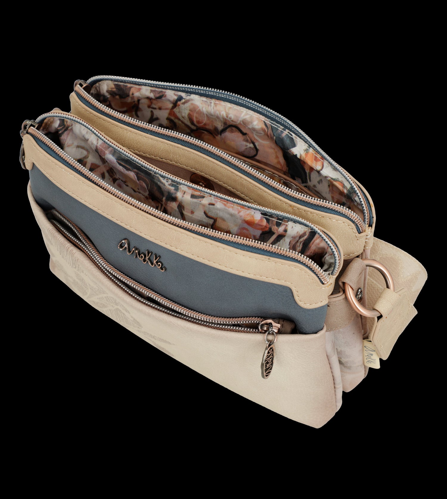 Borsa a tracolla Anekke compatta e raffinata con illustrazione esclusiva
