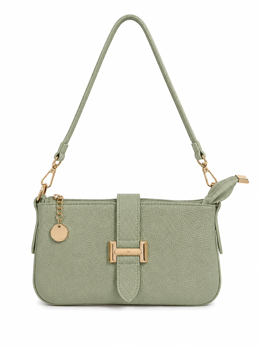 Borsa a Tracolla Vera Pelle Donna Compatta con Chiusura Decorativa