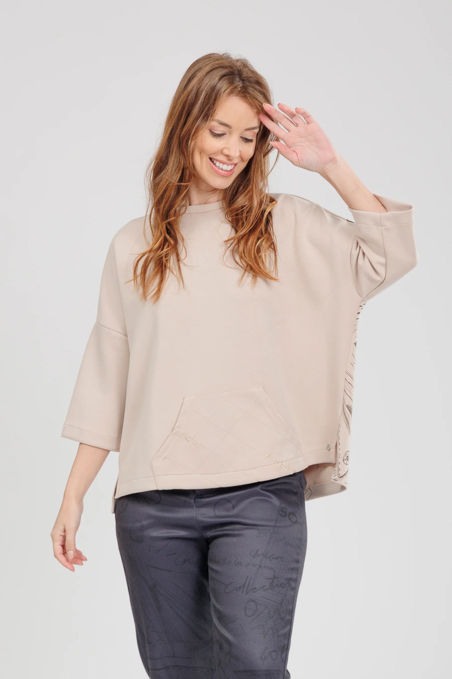 T-shirt Anekke donna con stampa grafica sul retro Beige L/XL | Giò Fashion