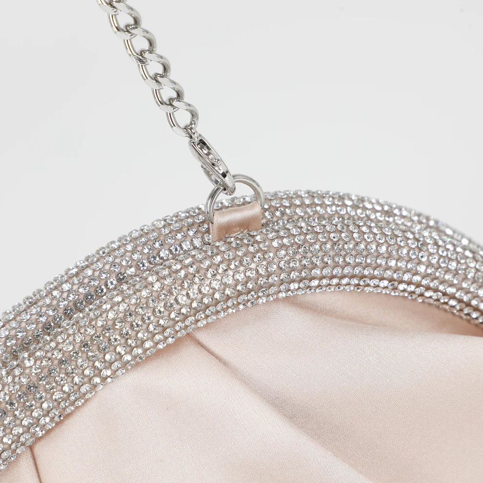 Borsa elegante donna Mimi Mua con strass e tracolla a catena
