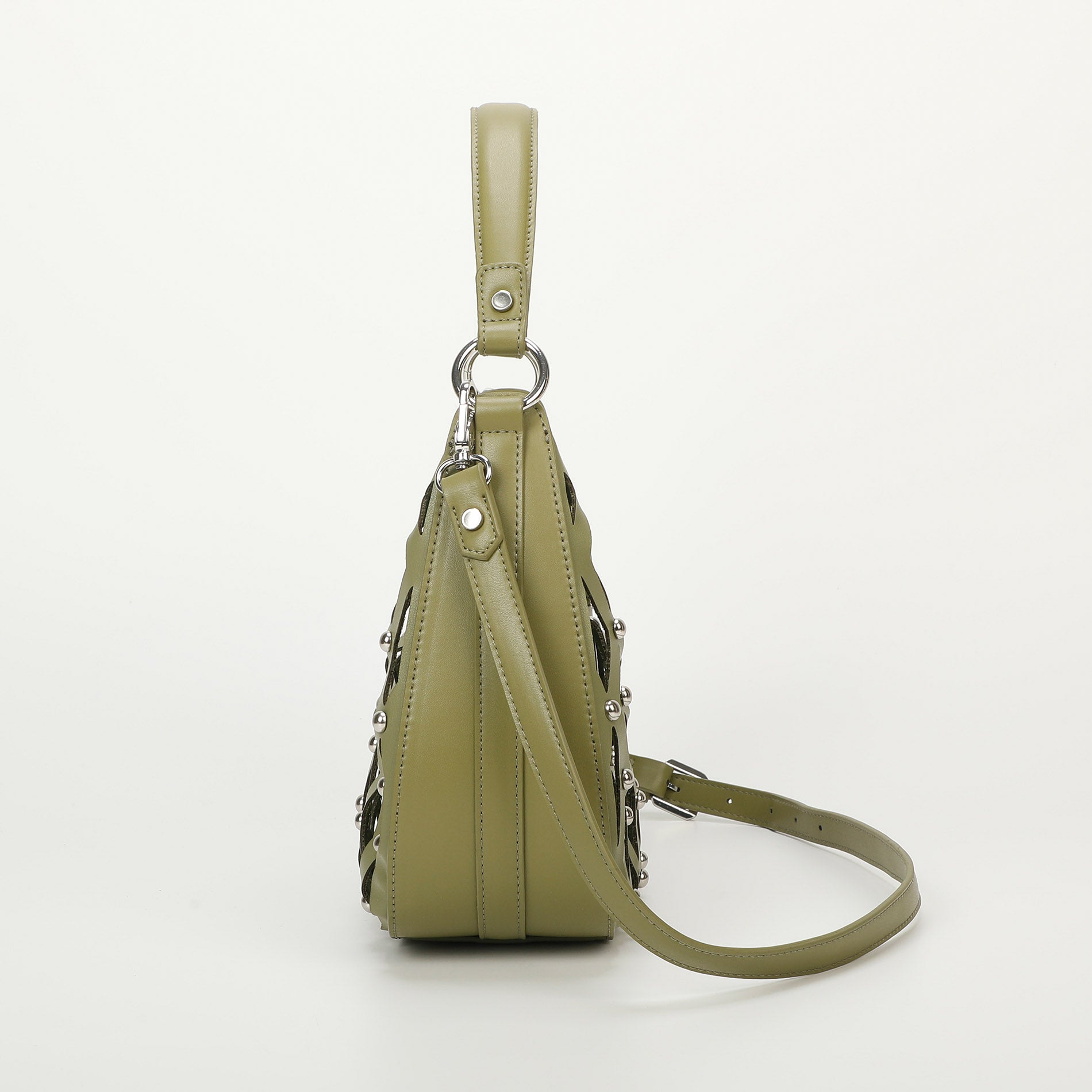 Mimi Mua borsa a spalla effetto rete con borchie