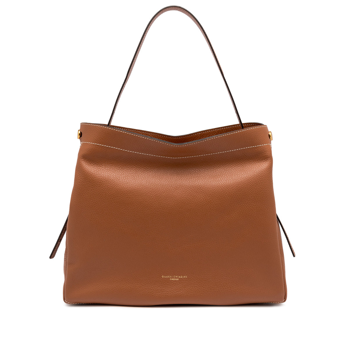 Borsa Gianni Chiarini Ottavia in pelle martellata con doppia portabilità Marrone TU | Giò Fashion