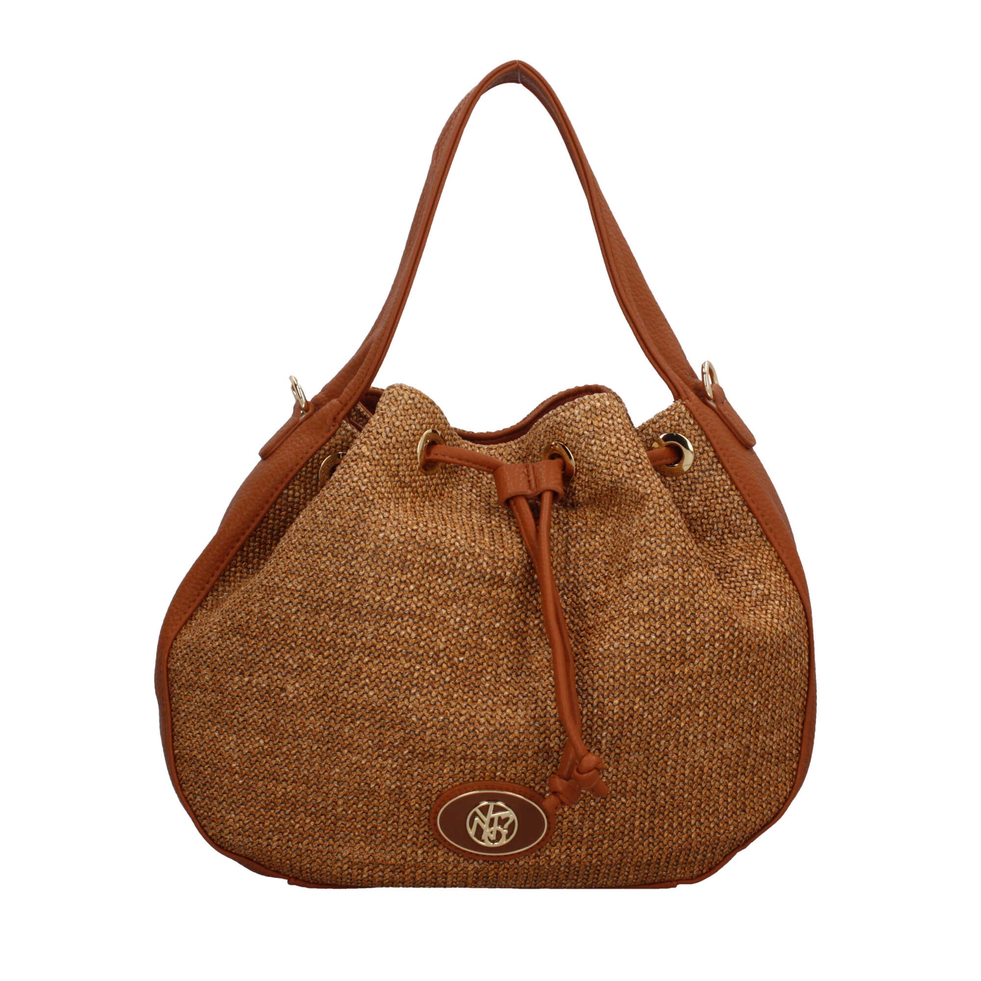 Borsa hobo donna YNot in rafia con manico in ecopelle