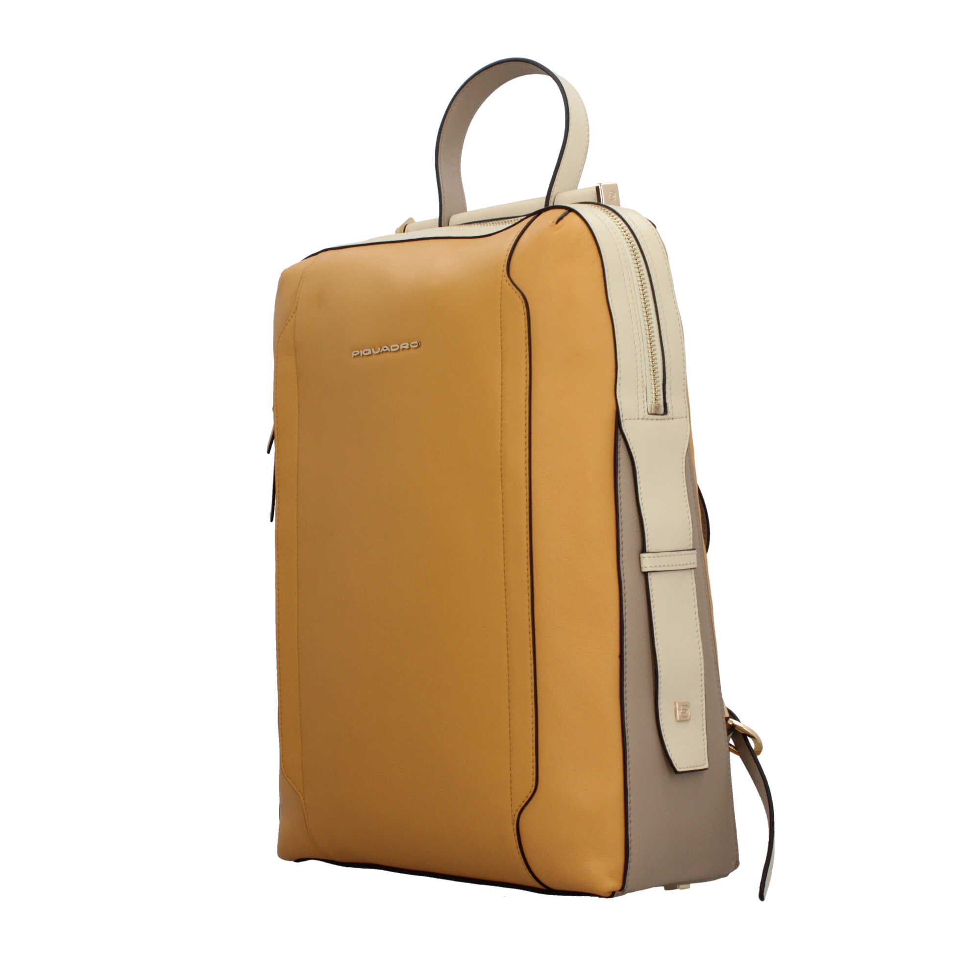 Piquadro zaino porta PC 14" in pelle con protezione antiurto