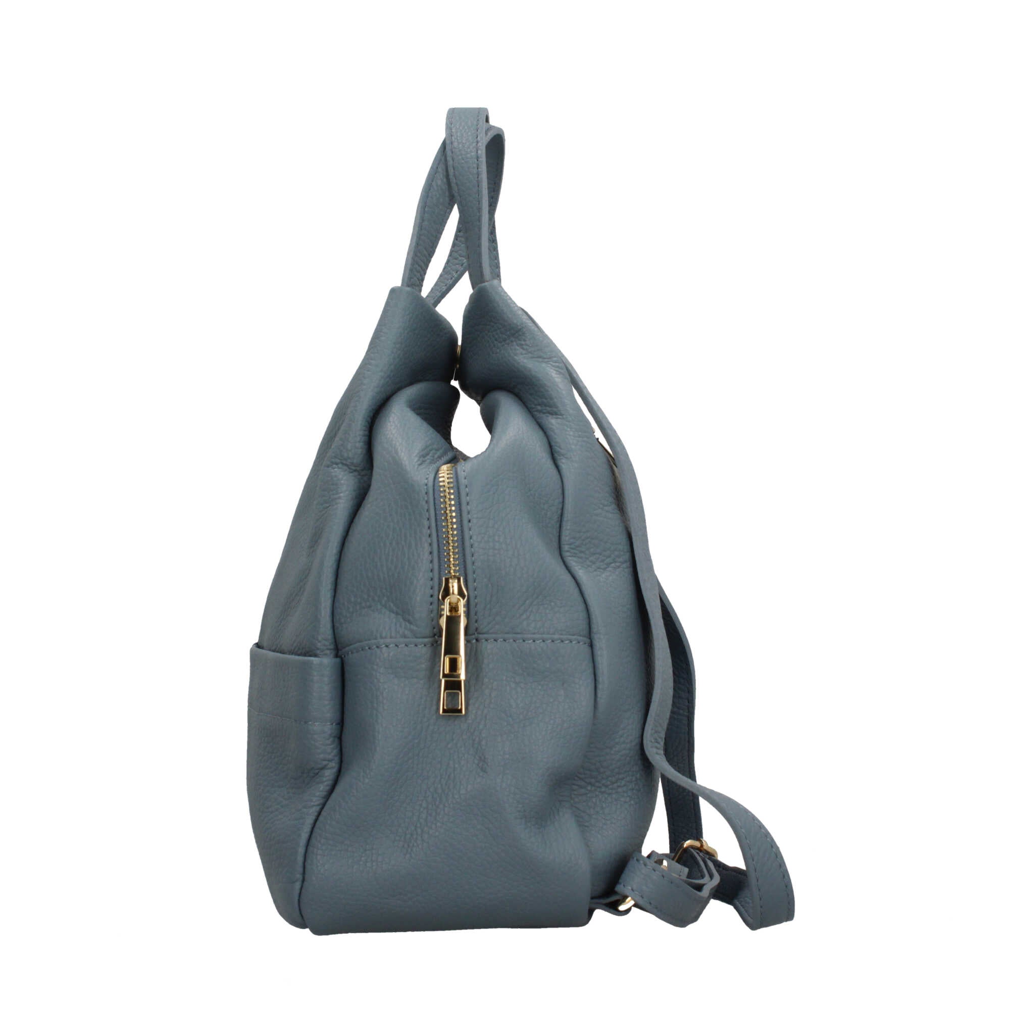 Zaino in pelle con chiusura zip Mde In Italy