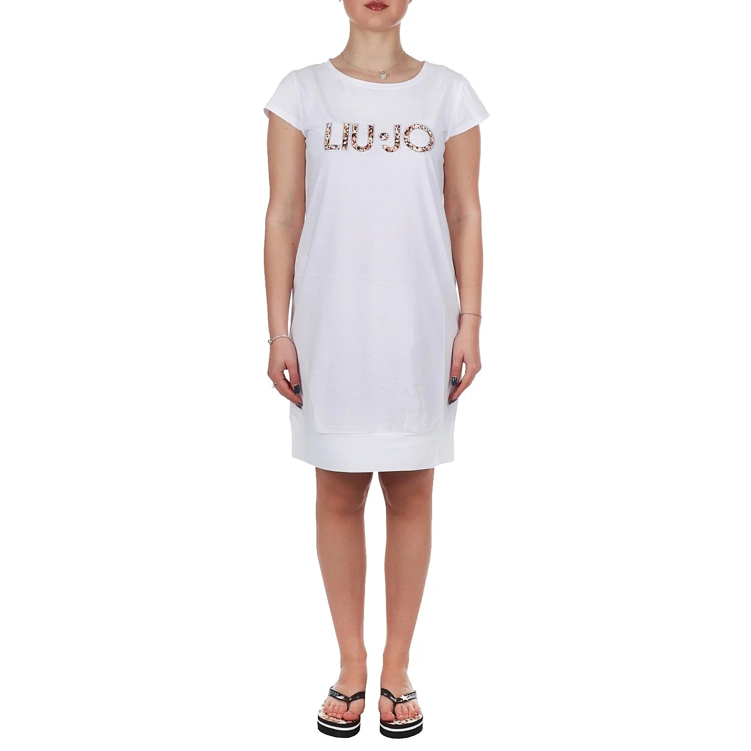 Abito casual da donna Liu Jo con logo applicato Bianco S | Giò Fashion