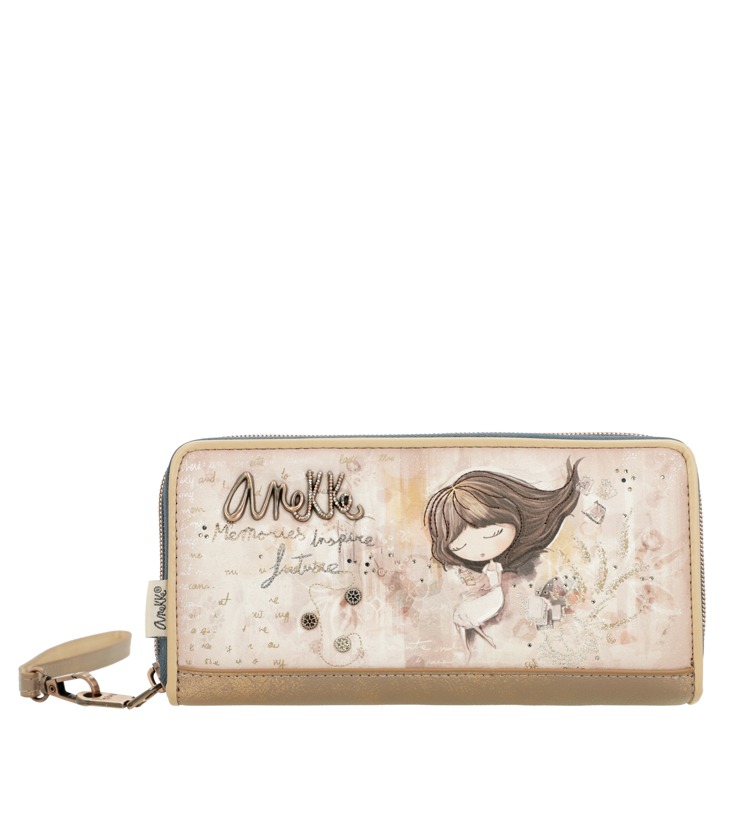 Portafoglio Anekke capiente ed elegante con chiusura zip Beige TU | Giò Fashion